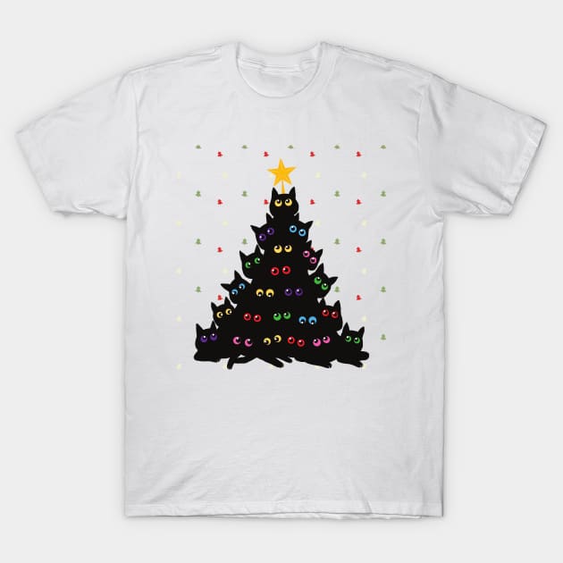 Cat Christmas Tree T-Shirt by Bro Aesthetics